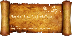 Maróthi Szimóna névjegykártya